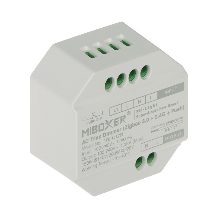 MiBOXER TRI-C1ZR Zigbee viedais LED kontrolieris 230V AC RGB/CCT lentēm