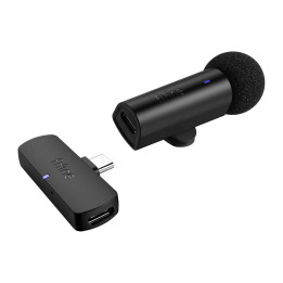 Fifine M6 USB-C bezvadu savienojuma mikrofons (melns)