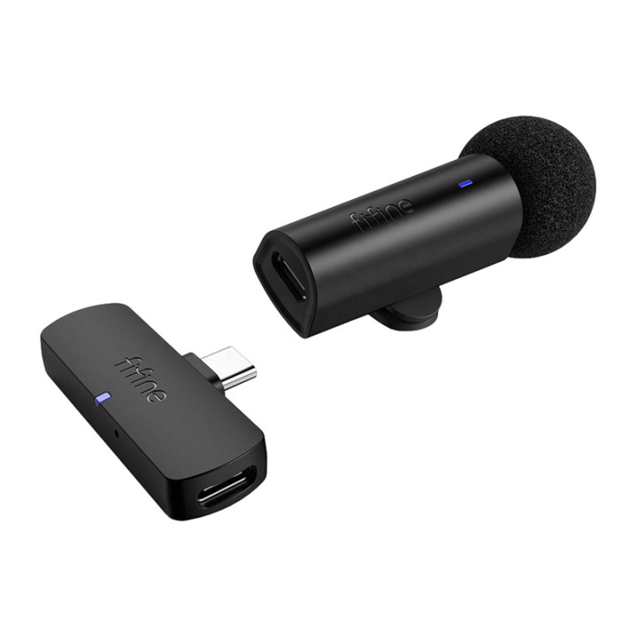 Fifine M6 USB-C bezvadu savienojuma mikrofons (melns)