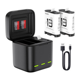 Trīs kanālu akumulatora lādētājs GoPro Hero 13 Black Telesin (S0-BCG-10-TGP)