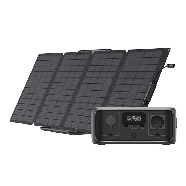 Электростанция EcoFlow River 3 UPS с комплектом солнечных панелей 110W (R3U-110W-SB)
