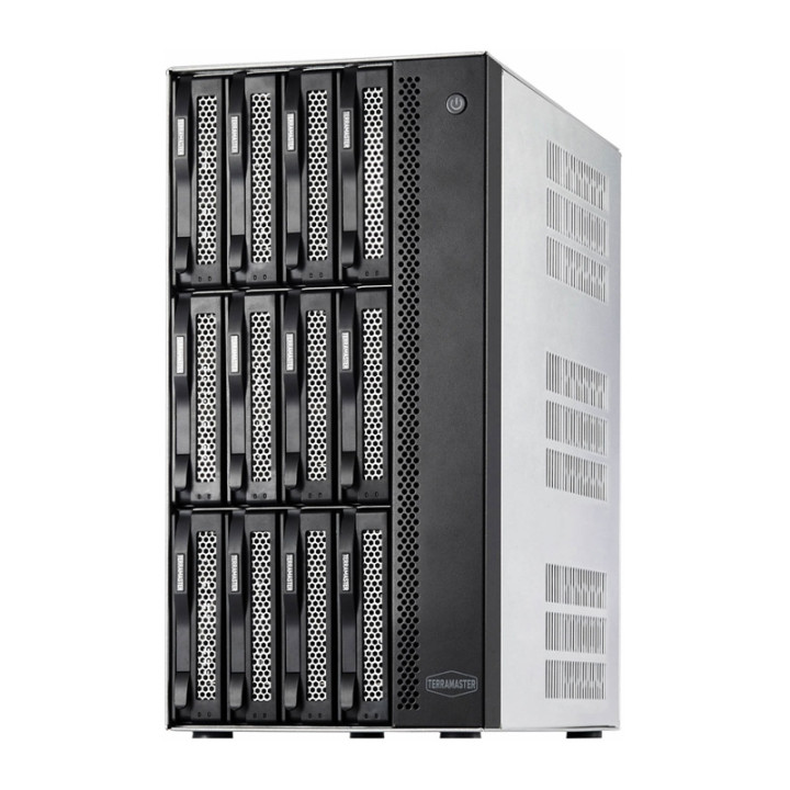 TERRAMASTER T12-500 Pro NAS failu serveris ar Intel Core i7-1255U, 16 GB RAM, 12 nodalījumi
