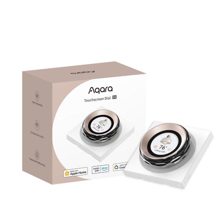 Aqara Touchscreen Dial V1 EU viedais sienas slēdzis – Wi-Fi/Zigbee/Z-Wave/Thread/Matter, 230V, 8A, balts