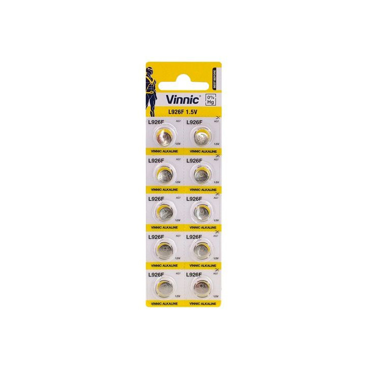 Vinnic L926F AG7 LR57 LR927 1.5V 42mAh Alkaline pulksteņu baterijas 10gab