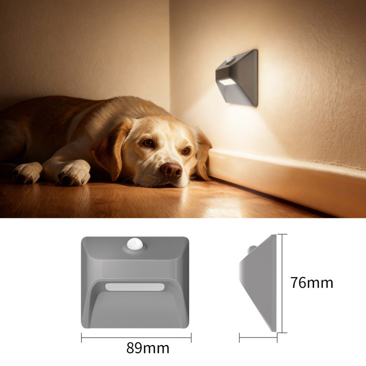 Immax STEP LIGHT bezvadu kāpņu gaisma, PIR sensors, sudraba
