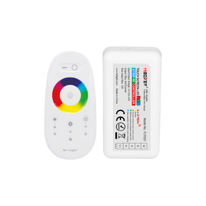 Vadības komplekts Remote + Controller RGBW 12-24VDC 10A FUT027