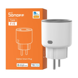 Sonoff S60-ZB Zigbee 3.0 viedais kontaktdakšs 16A 4000W enerģijas uzraudzība E/F tips balts