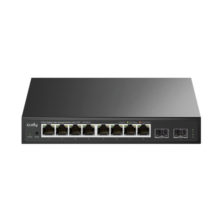 ПЕРЕКЛЮЧАТЕЛЬ GS108ES2 8 PRIEVADŲ + 2X SFP CUDY