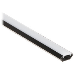 LED lentes profils ar pārsegu PR-LED/CB/2M 2m stūra melns alumīnijs