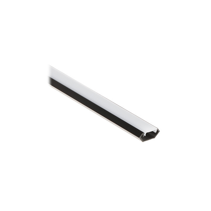 LED lentes profils ar pārsegu PR-LED/CB/2M 2m stūra melns alumīnijs
