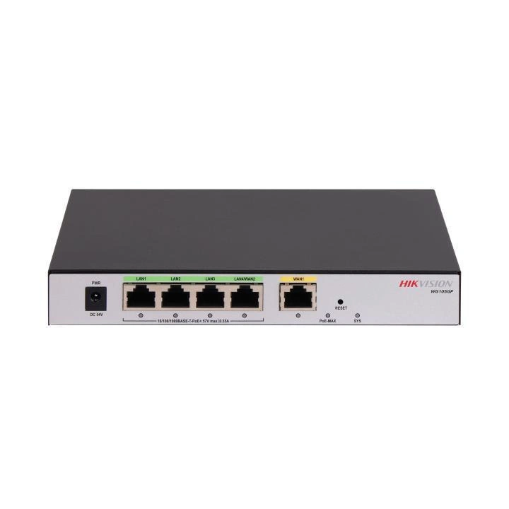 Hikvision DS-3WG105GP-SI Маршрутизатор PoE Контроллер точки доступа 5x GbE 4x PoE 60 Вт 100 пользователей