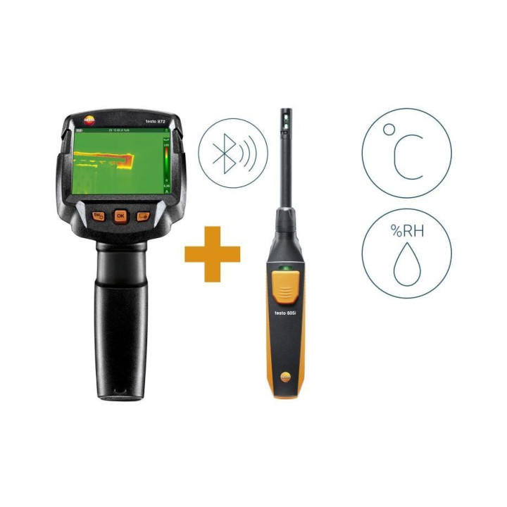 Termokameras komplekts Testo 871 Ēkas diagnostika ar Bluetooth mitruma zondi