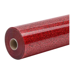 HTVRONT Glitter siltuma pārneses plēve, 30,5 cm x 90 cm (sarkana)