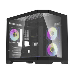 Darflash FT418 datora korpuss + 6 aRGB ventilatori (melns)
