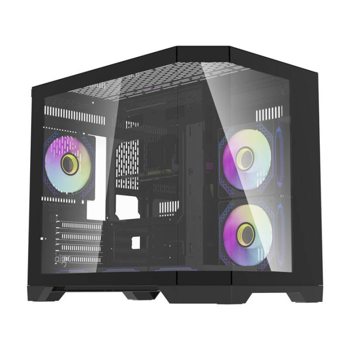Darflash FT418 datora korpuss + 6 aRGB ventilatori (melns)