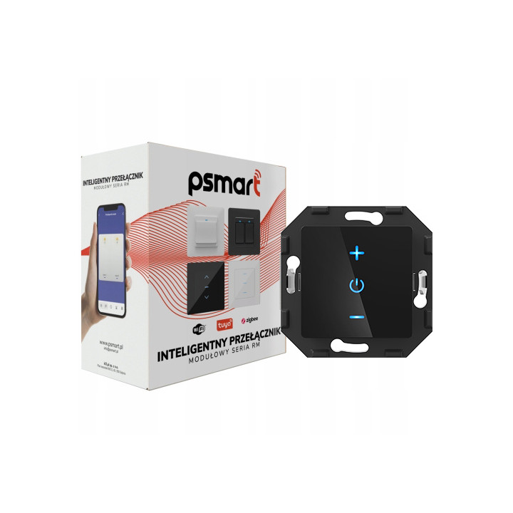 Psmart 5906203621613 Touch Dimmer 1-channel Black Glass WiFi TUYA
