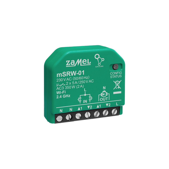 ZAMEL M/SRW-01 Wi-Fi viedais rolešu vadības bloks 230 V AC