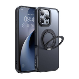 McDodo PC-4932 MagSafe korpuss iPhone 16 Pro ar statīvu (melns)