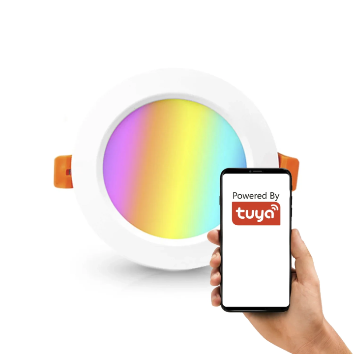 Viedā, apaļā padziļinātā lampa ar regulējamu RGBCCT 2,5 collu WiFi TUYA
