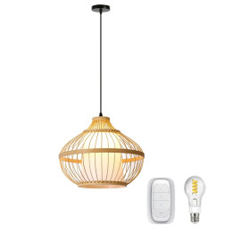 Immax BOHO PINCHOS viedais piekarams gaismeklis 40W E27 bambusa koka D40
