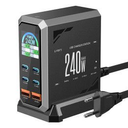 Blitzwolf BW-S31 2xUSB-A, 4xUSB-C, PD, 240W tīkla lādētājs.
