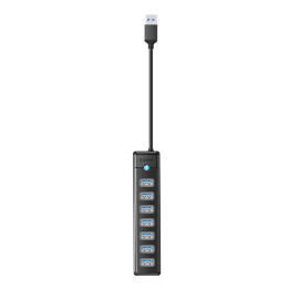 Orico PW7U USB uz 7x USB 3.0 centrmezgla adapteris (melns)
