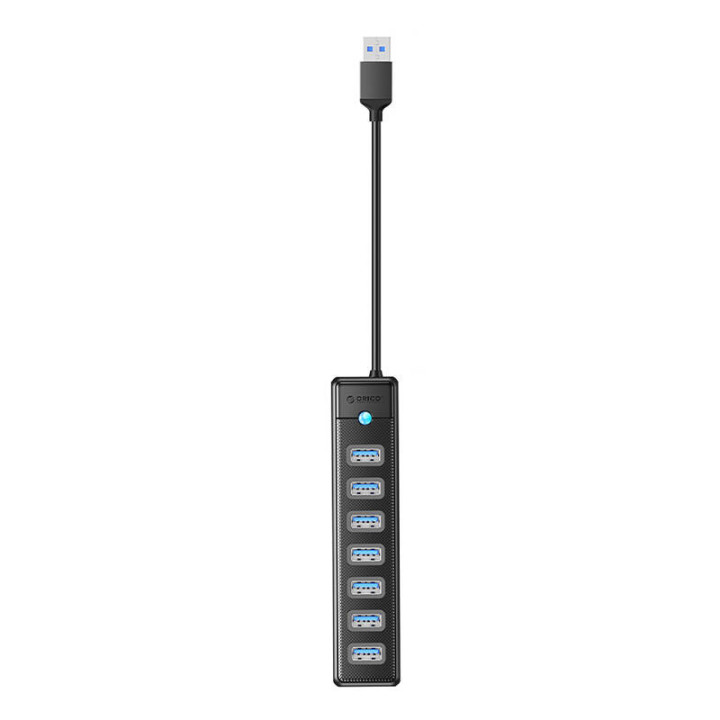 Orico PW7U USB uz 7x USB 3.0 centrmezgla adapteris (melns)