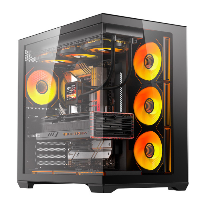 DarkFlash C280 datora korpuss (melns) + 7 ventilatori