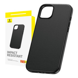 Tālruņa maciņš iPhone 15 Plus Baseus Fauxther Series (melns)
