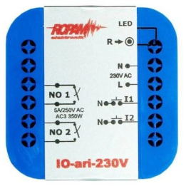 Ropam IO-ARI-230V Sienā iebūvēts bezvadu kontrolieris 230 V maiņstrāva, 2 kanāli