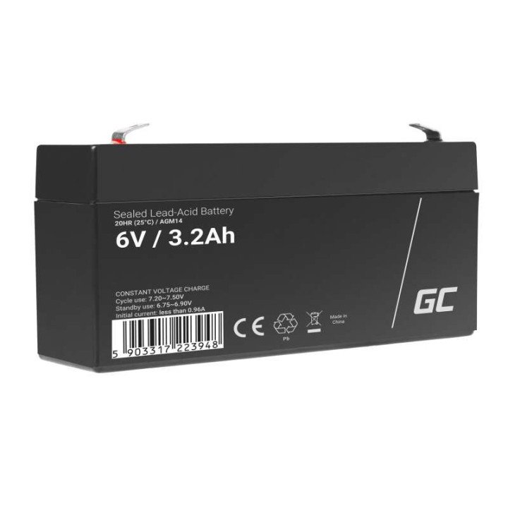 Green Cell AGM14 6V 3.3Ah hermētisks svina-skābes akumulators