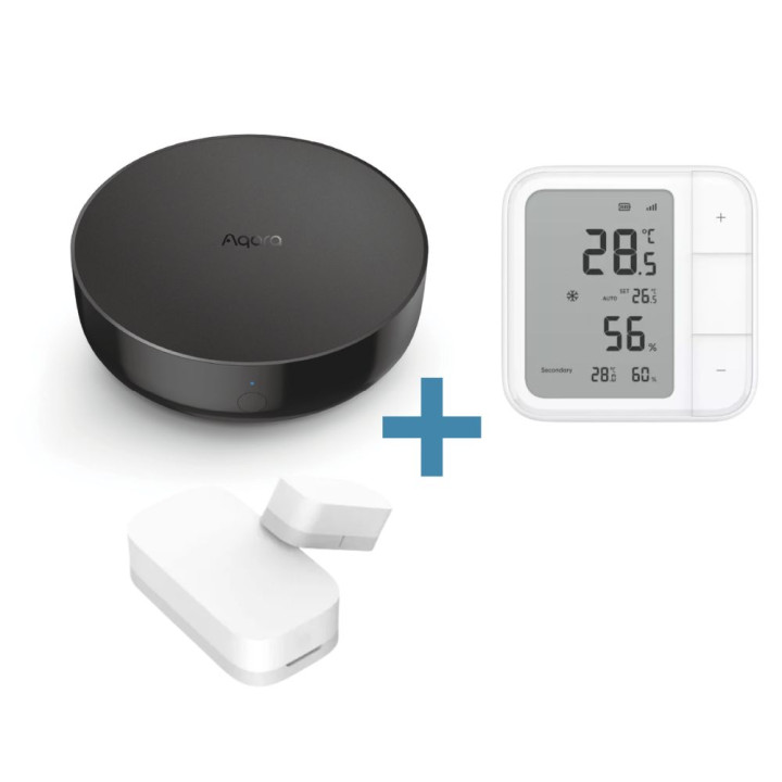 Aqara viedā gaisa kondicionētāja kontroliera komplekts (M200 rumbas + W100 klimata sensors + T1 durvju/logu sensors) - AQA-BUN-K