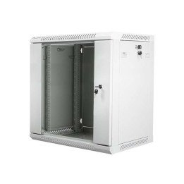 Lanberg 19" 12U 600x450 Wall-Mount Rack Cabinet, Glass Door, Grey (Flat-Pack V2)