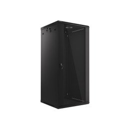Lanberg 19" Wall-Mount Rack Cabinet 27U/600x600 V2 Black (Flat-Pack)