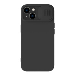 Nillkin CamShield zīdains silikona futrālis iPhone 15 Plus (melns)
