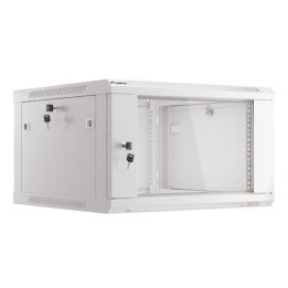 Lanberg 19" Wall-Mount Rack Cabinet 6U/600x600 V2 Grey, Glass Door (Flat-Pack)