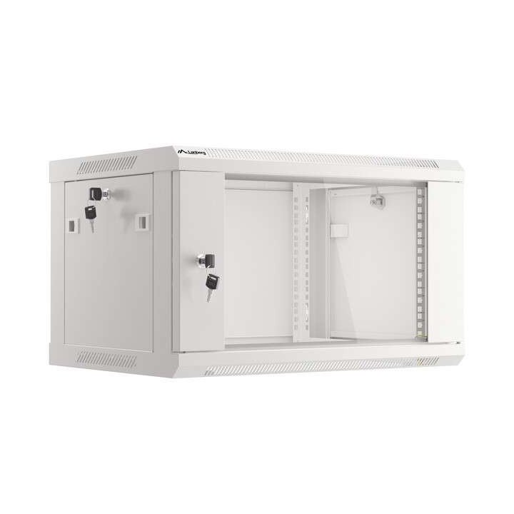 Lanberg LANB-19-06U-450-S Wall-Mount 19" Rack Cabinet 6U 600x450mm Grey Glass Door