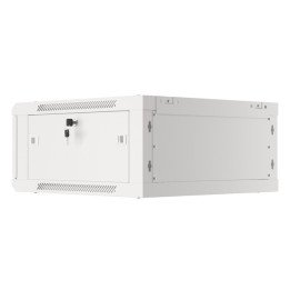 Lanberg LANB-19-04U-450-S 19" Wall-Mount Rack Cabinet 4U 600x450mm Grey Glass Door