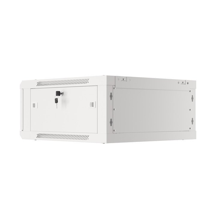 Lanberg LANB-19-04U-450-S 19" Wall-Mount Rack Cabinet 4U 600x450mm Grey Glass Door