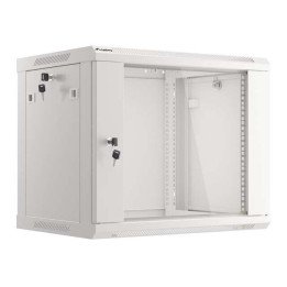 Lanberg LANB-19-09U-450-S Wall-Mount Rack Cabinet 19" 9U 600x450mm Glass Door Grey