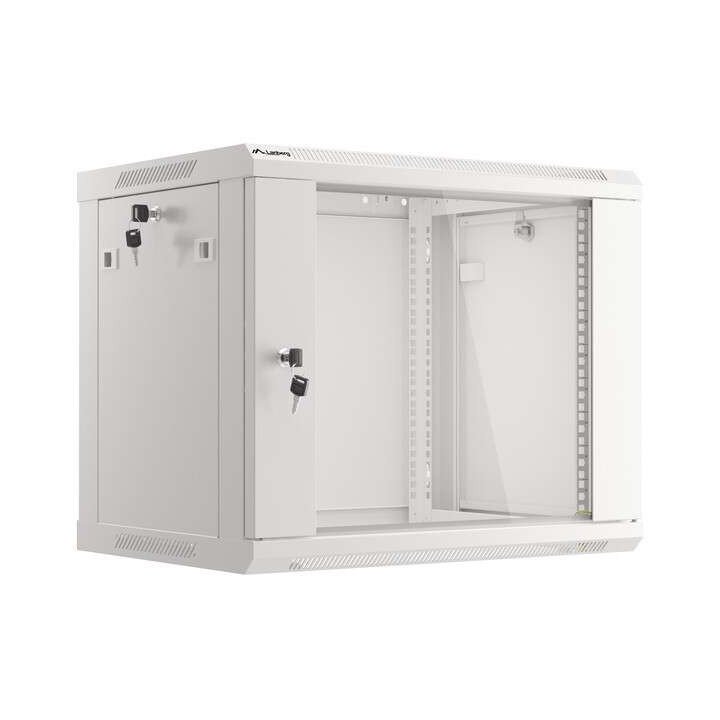 Lanberg LANB-19-09U-450-S Wall-Mount Rack Cabinet 19" 9U 600x450mm Glass Door Grey