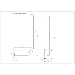 Brand UCHWYT-G30-L Antenas kronšteins 60 cm garš, sienas montāža 30 cm