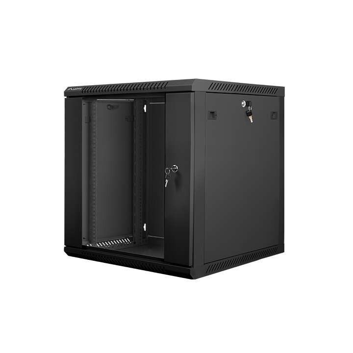 Lanberg 19" 12U Настенный Шкаф 600x600 Чёрный Стекло