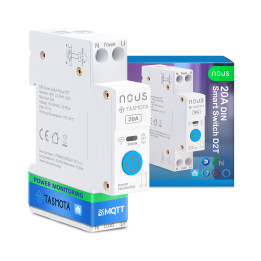 Nous D2T DIN Smart Switch 20А с Tasmota (1 канал, с PM, ESP32)