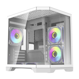 Darflash FT350 datora korpuss + 5 aRGB ventilatori (balts)