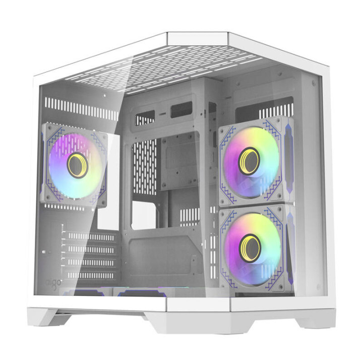 Darflash FT350 datora korpuss + 5 aRGB ventilatori (balts)