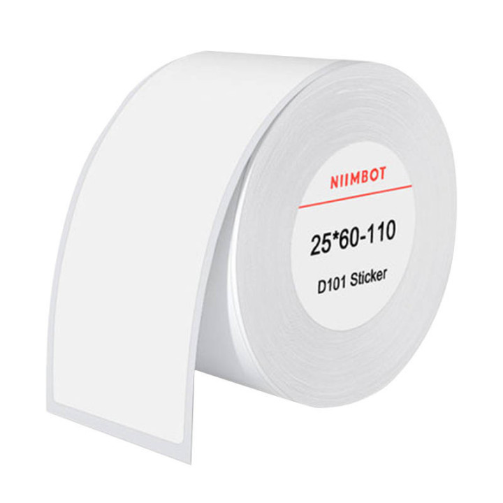 Termiskās etiķetes Niimbot uzlīmes 25x60 mm, 110 gab (Baltas)