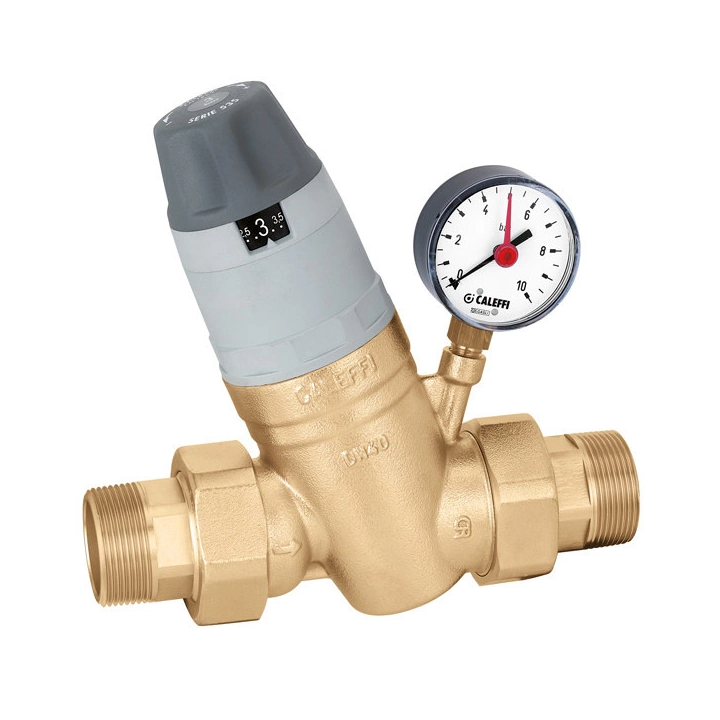 Caleffi 535061 Регулятор давления со сменным картриджем, манометром и индикатором настройки 1"