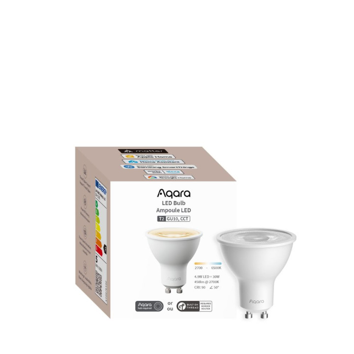 Aqara T2 Zigbee + Thread CCT LED spuldze GU10 LB-L03E, 450lm, 2000K, dimmējama viedspuldze HomeKit, Alexa, Google Home