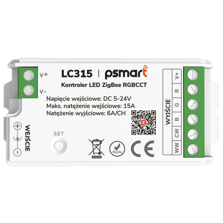 PSMART LED kontrolieris RGBCCT 5-24V 15A Series PX ZigBee TUYA